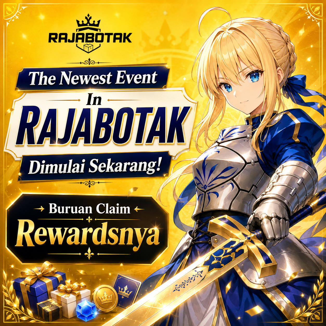 Thumbnail 1 of 3, Poster, The Newest Event In RAJABOTAK Di Mulai Sekarang! Buruan Claim Rewardsnya designed and sold by rajabotak.